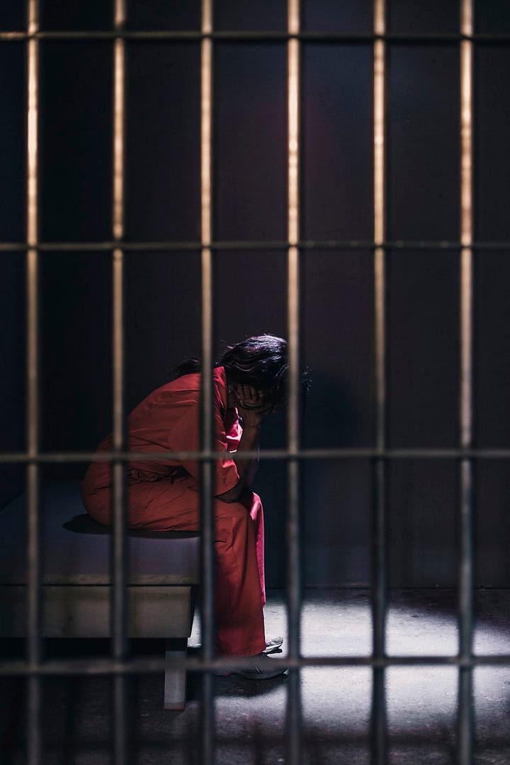 Free woman in prison image