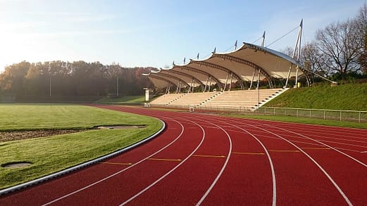 Empty running track and field