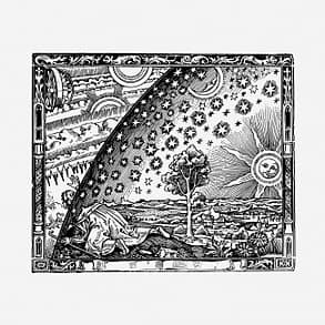 Flammarion, universe hand drawn illustration
